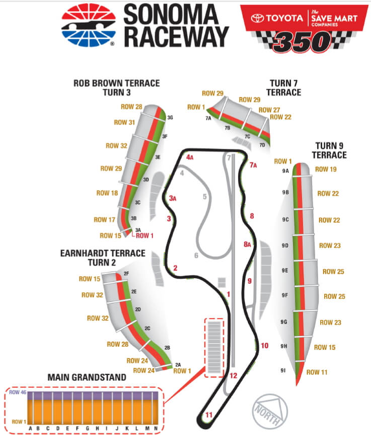 sonoma raceway nascar track map